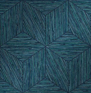 [111728-Sample] Grasscloth Geo Teal (111728) – Muestra