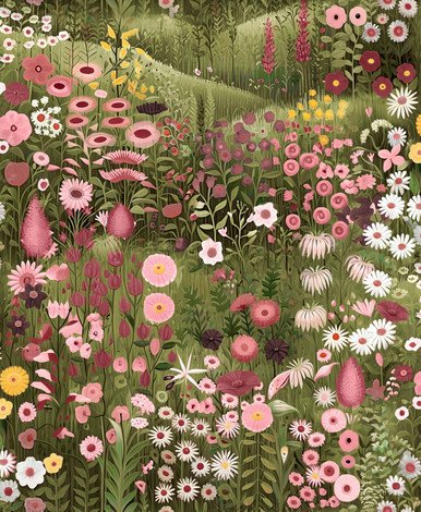 [127929-Sample] Glenwhan Wildflower Spring Green (127929) – Muestra
