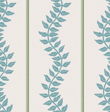 [130290-Sample] Laurel Leaf Stripe Blue & Green (130290) – Muestra